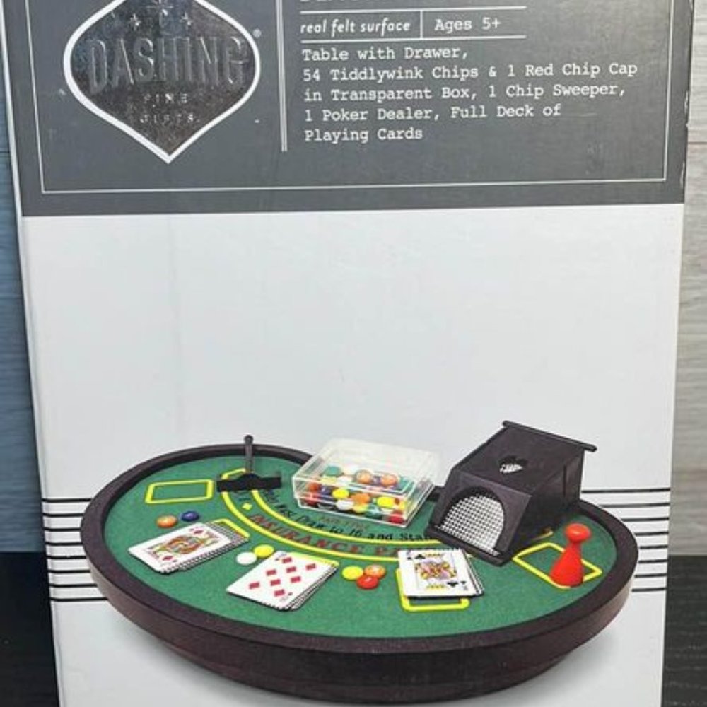 Mini Blackjack Table Set With All Accessories by Dashing Fine Gifts
